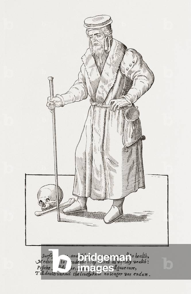 William Bullein, c.1515-1576. English cleric, physician and author of medical treatises, from Woodburn's Gallery of Rare Portraits, pub. 1816