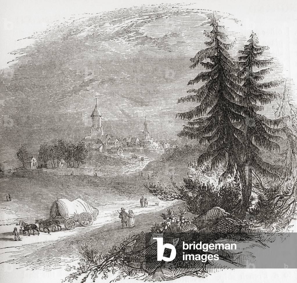 A view of Falkirk, Scotland, from Old England: A Pictorial Museum, pub. 1847