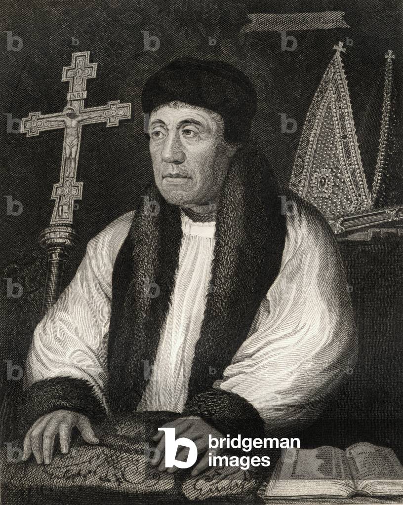 Portrait of William Warham (1450-1532), from 'Lodge's British Portraits', 1823 (litho)