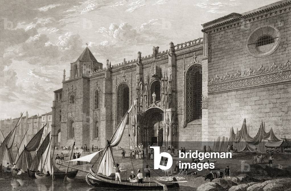 Mosteiro dos Jeronimos Belem, Lisbon, from 'Select Views of the Principal Cities of Europe, engraved by J H Le Keux, published in London, 1832 (engraving)