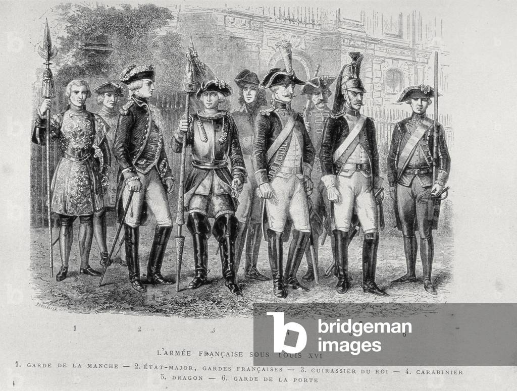 Uniforms of the French Army of Louis XVI (engraving)