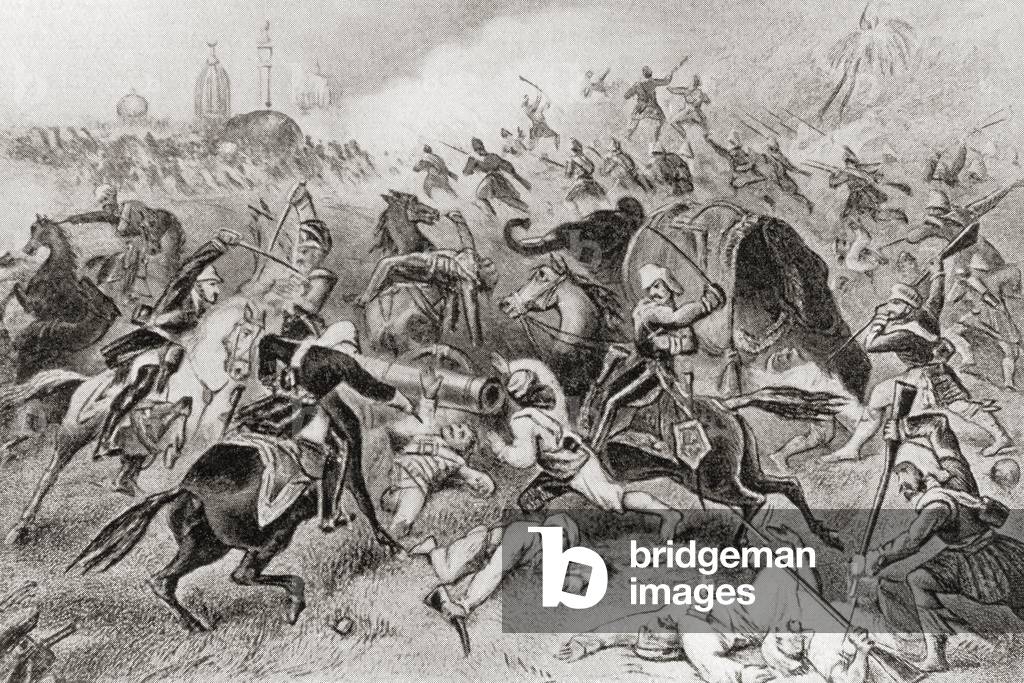 The defeat of Tantya Tope by the British at Cawnpore, India during the Indian Rebellion of 1857, from Hutchinson's History of the Nations, pub.1915
