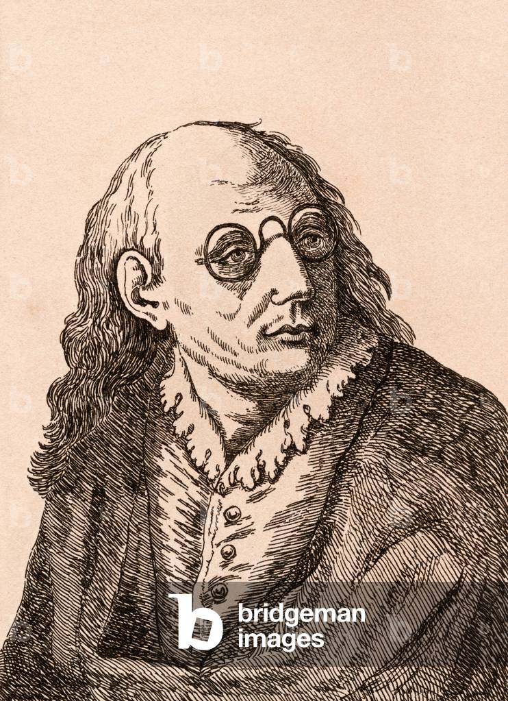 Luca Giordano, illustration from '75 Portraits Of Celebrated Painters From Authentic Originals', published in London, 1817 (engraving)