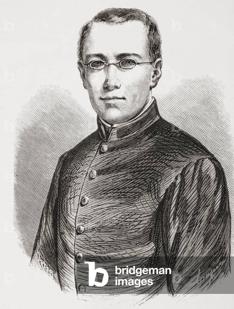 Ignacio Zaragoza Seguen, Mexican army general, from El Museo Universal, pub. Madrid 1862
