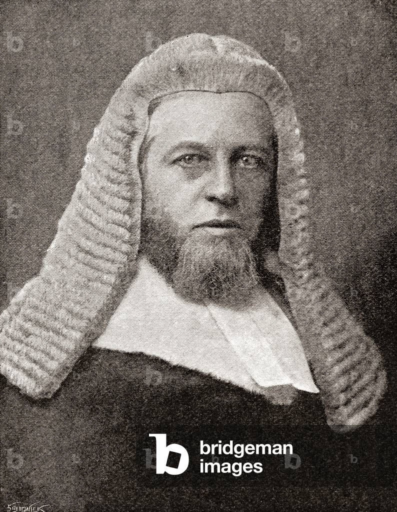 Henry Charles Lopes, 1st Baron Ludlow,  1828-1899.  British judge and Conservative Party politician.  From The Strand Magazine, published 1896