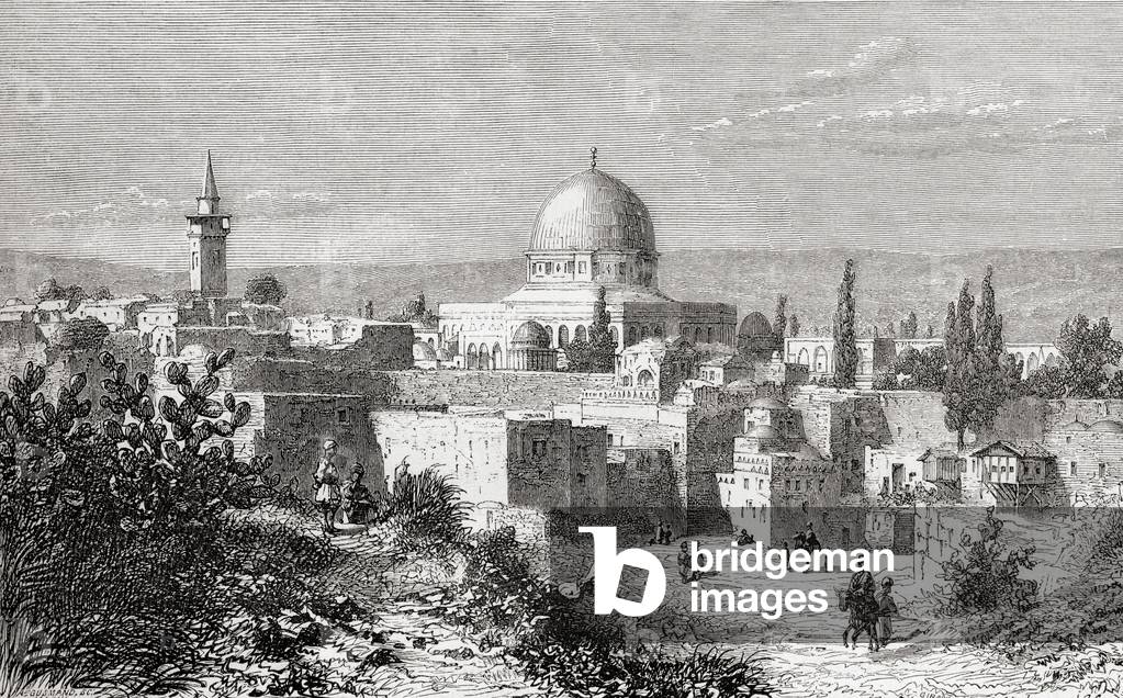 Al-Aqsa Mosque in the Old City of Jerusalem, Palestine, as it was in the 19th century.