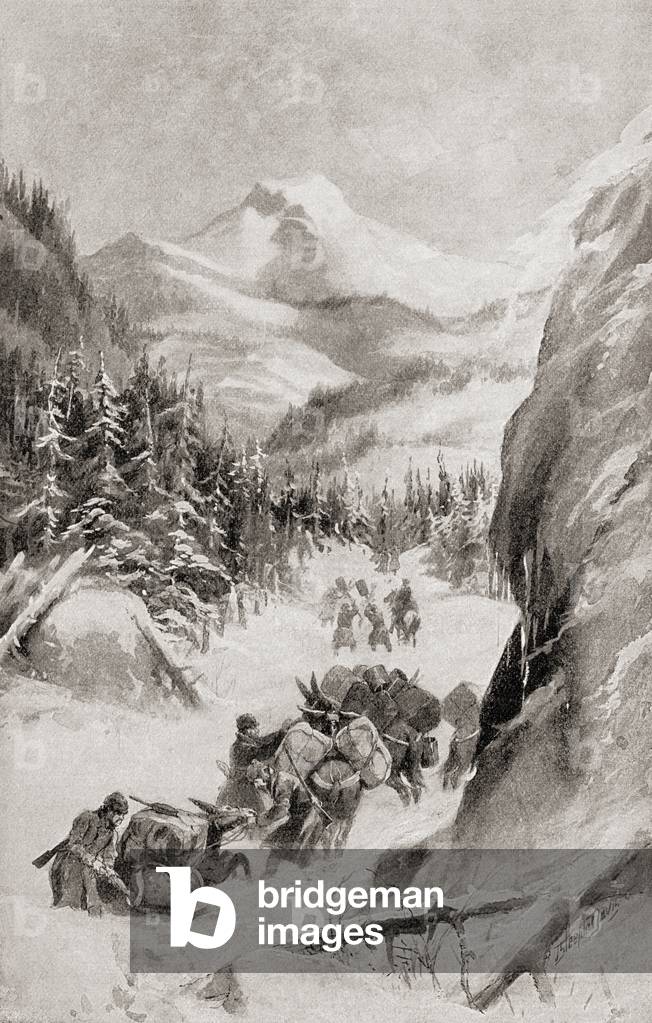 Fremont in The Rocky Mountains, North America during his fourth expedition of 1848, from 'The History of Our Country', published 1905 (litho)