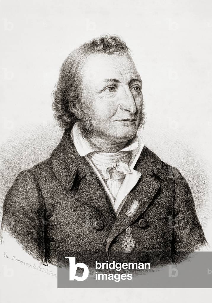 Knud Lyne Rahbek, Danish intellectual, Literary historian, from Figaro, Journal for Literatur, Kunst og Musik, pub. in Copenhagen, 1841