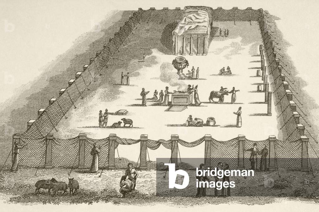 The Tabernacle in the Wilderness including the Court of the Tabernacle (litho)