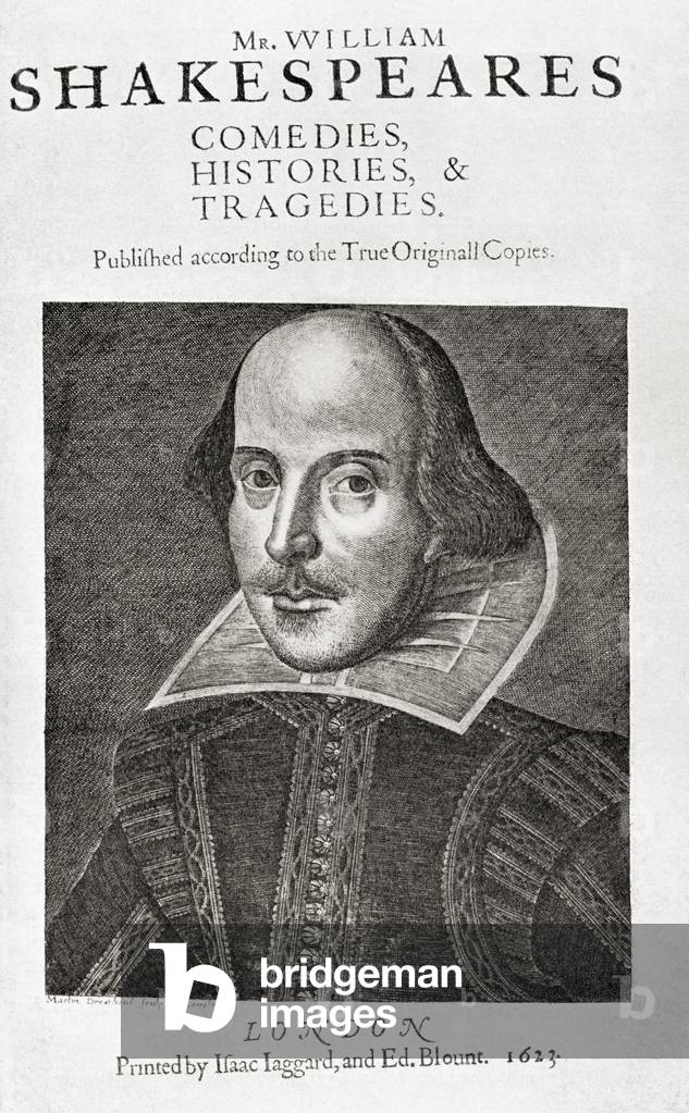After a facsimile of the title-page of the first folio edition of Shakespeare's Works, from A Life of William Shakespeare, pub. 1908