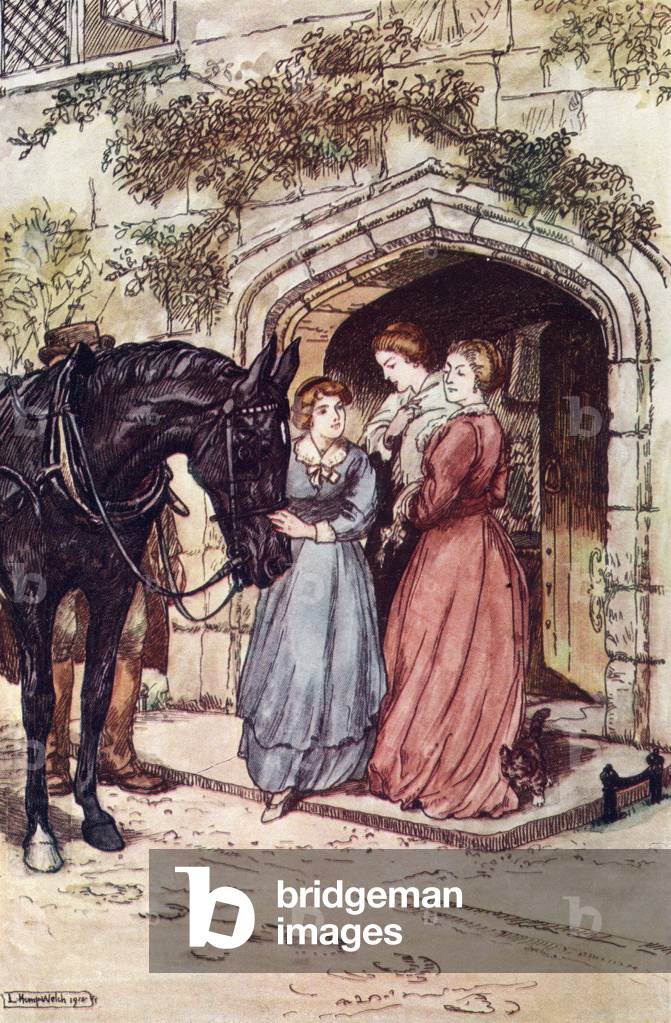 Miss Ellen Took to Me Very Much, illustration from 'Black Beauty' by Anna Sewell, published 1915 (colour litho)