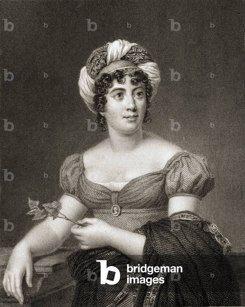Mme de Stael, from 'The Gallery of Portraits', published in 1833 (engraving)
