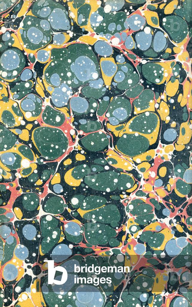 Decorative endpaper from book (marbled paper)