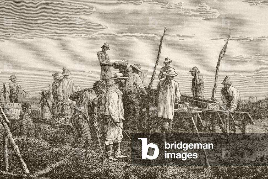 Digging for diamonds in South Africa (litho)