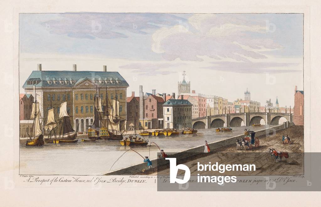Custom House and Essex Bridge, Dublin, 1753