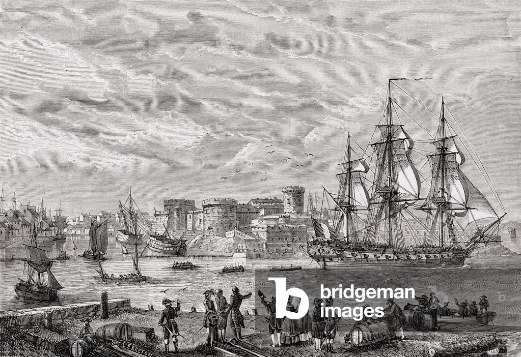 Brest in 1791, engraved by Le Breton, from 'Histoire de la Revolution Francaise' by Louis Blanc (1811-82) (engraving)