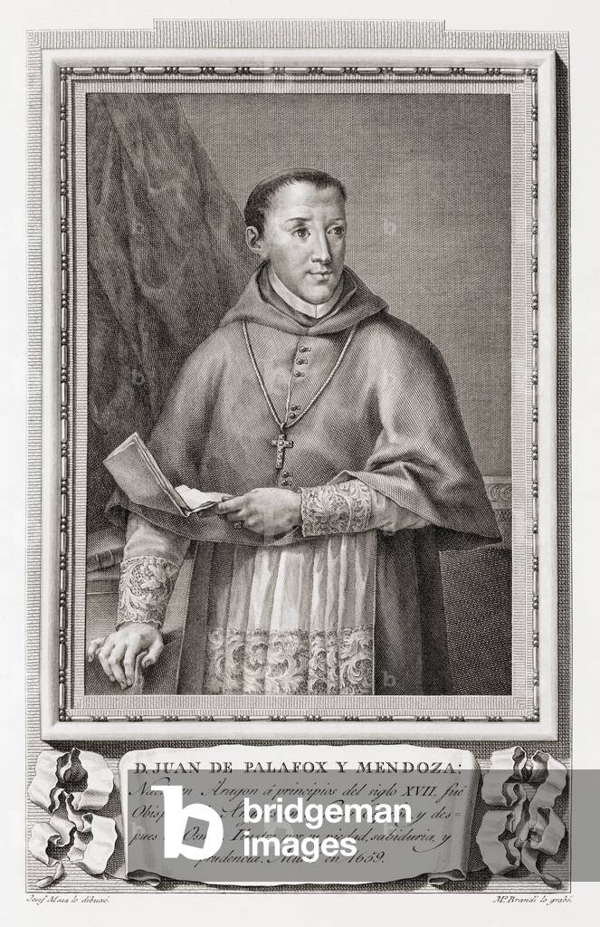 Blessed Juan de Palafox y Mendoza, after an etching in Retratos de Los Españoles Ilustres, Madrid, Spain, pub. 1791