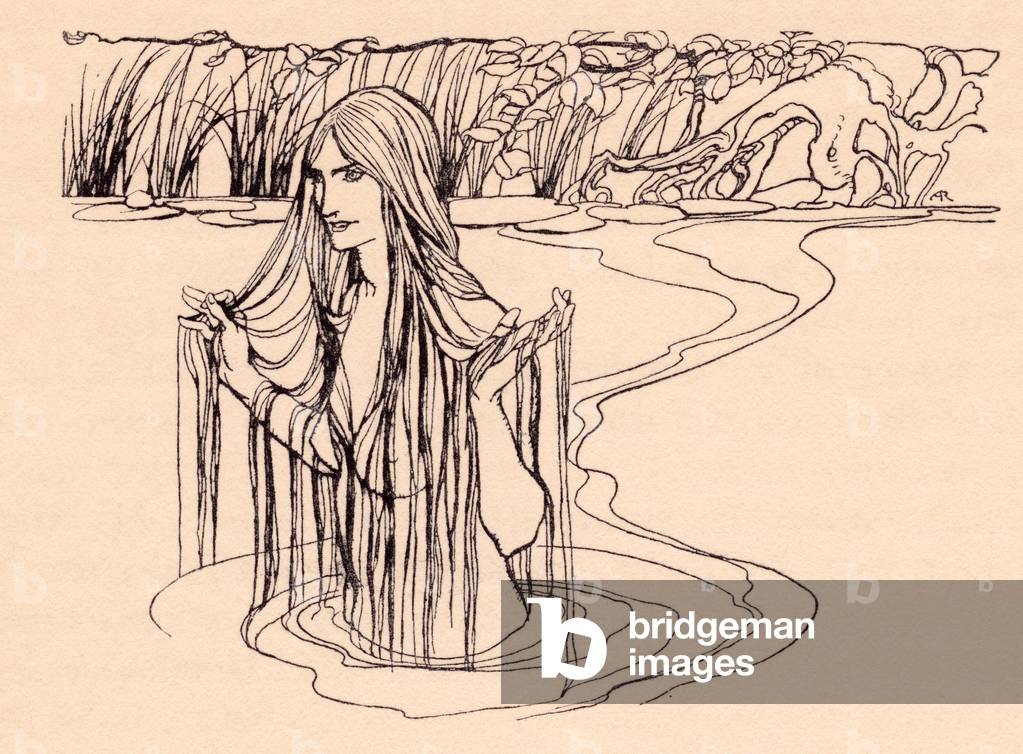 Illustration from Grimm's Fairy Tale, The Nix of the Mill-pond