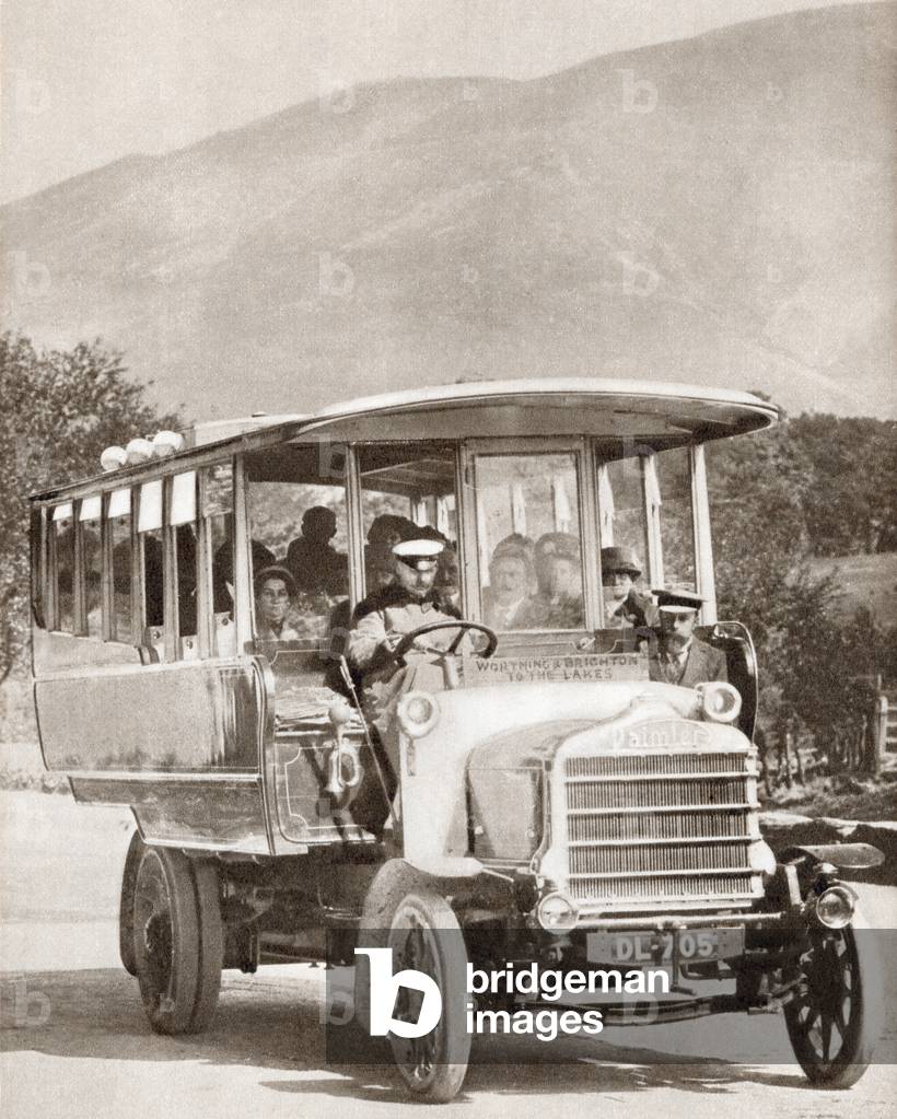 A 1913 Southdown Motor Service Daimler Charabanc.  From The Story of 25 Eventful Years in Pictures, published 1935.