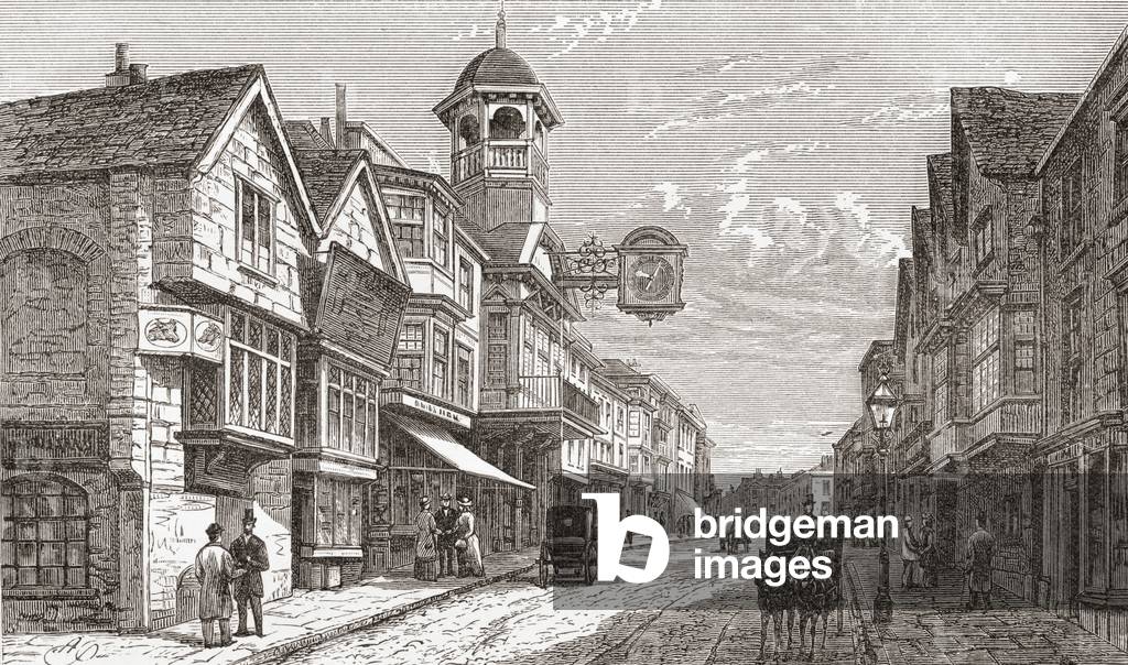 High Street, Guildford, Surrey, England in the late 19th century From Our Own Country published 1898.