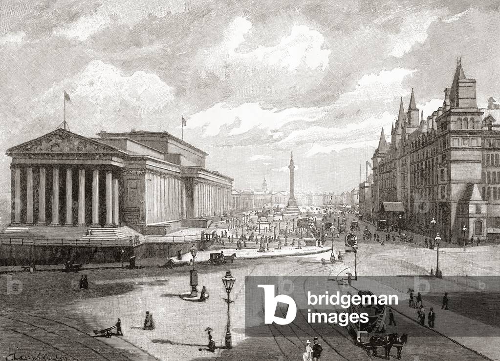 St. George's Hall and Lime Street, Liverpool, from 'Cities of the World', published c.1893 (print)