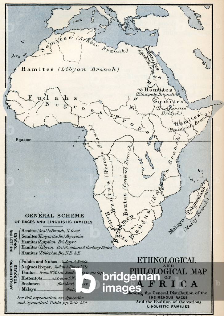 Ethnological and Philological map of Africa as it was in the 19th century.