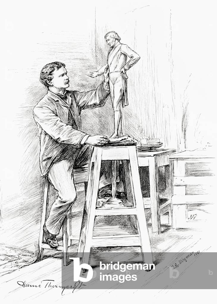 Hamo Thornycroft in his studio. Sir William Hamo Thornycroft, from The Century Illustrated Monthly Magazine, May 1883 - October 1883