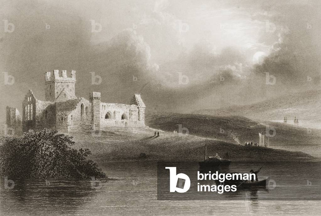 Dunbrody Abbey, County Wexford, Ireland, from 'Scenery and Antiquities of Ireland' by George Virtue, 1860s (engraving)