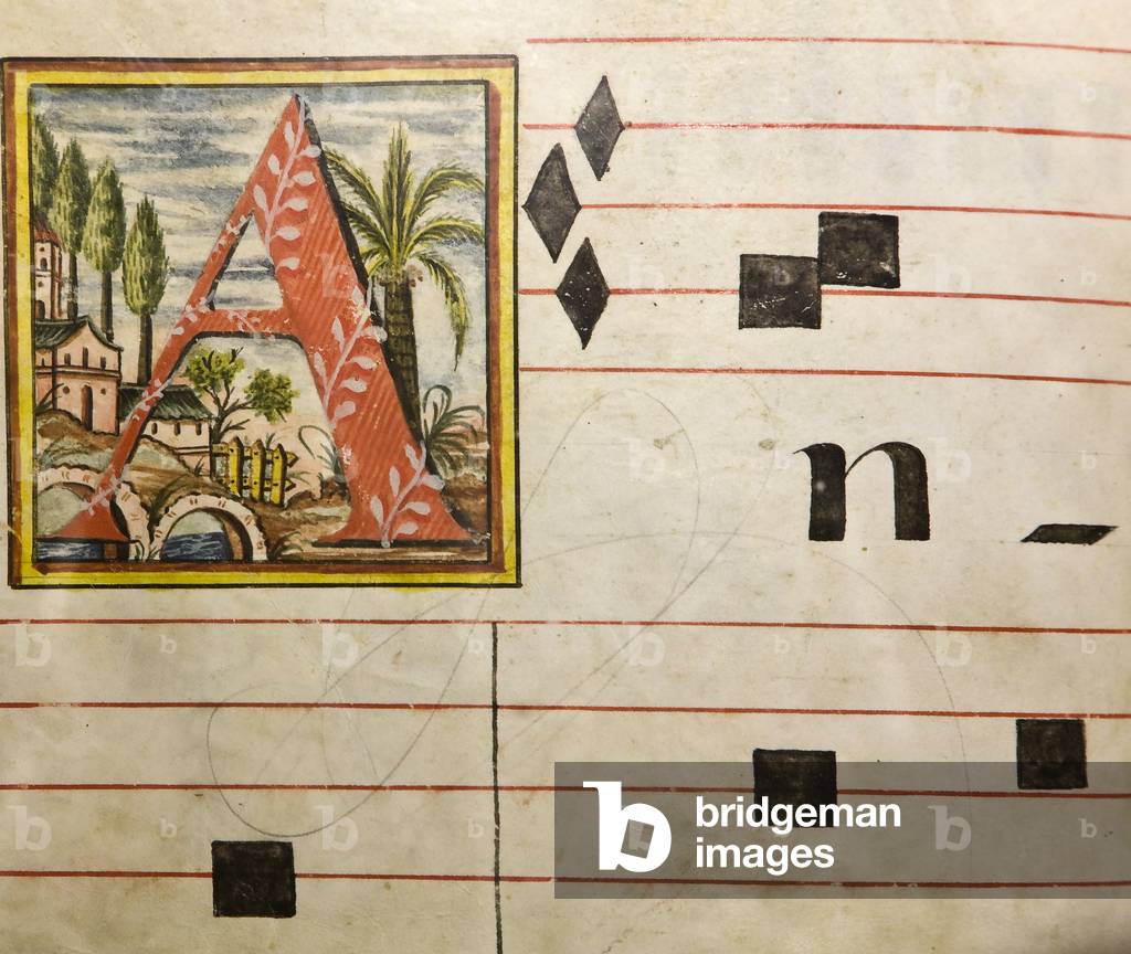 Song book dating from before 1776 on display in cathedral, Malaga, Costa del Sol, Spain