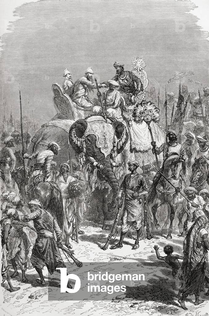 Louis Rousselet meeting an Indian Raja in 1864.