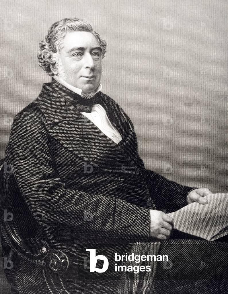 Robert Stephenson (1803-59) engraved by D.J. Pound from a photograph, from 'The Drawing-Room of Eminent Personages, Volume 2', published in London, 1860 (engraving)