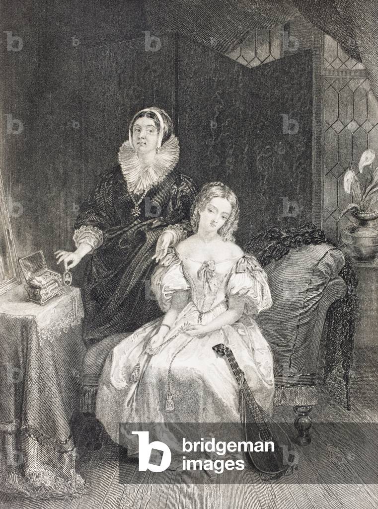 Juliet and her Nurse, from 'Gallery of Historical Portraits', published c.1880 (litho)