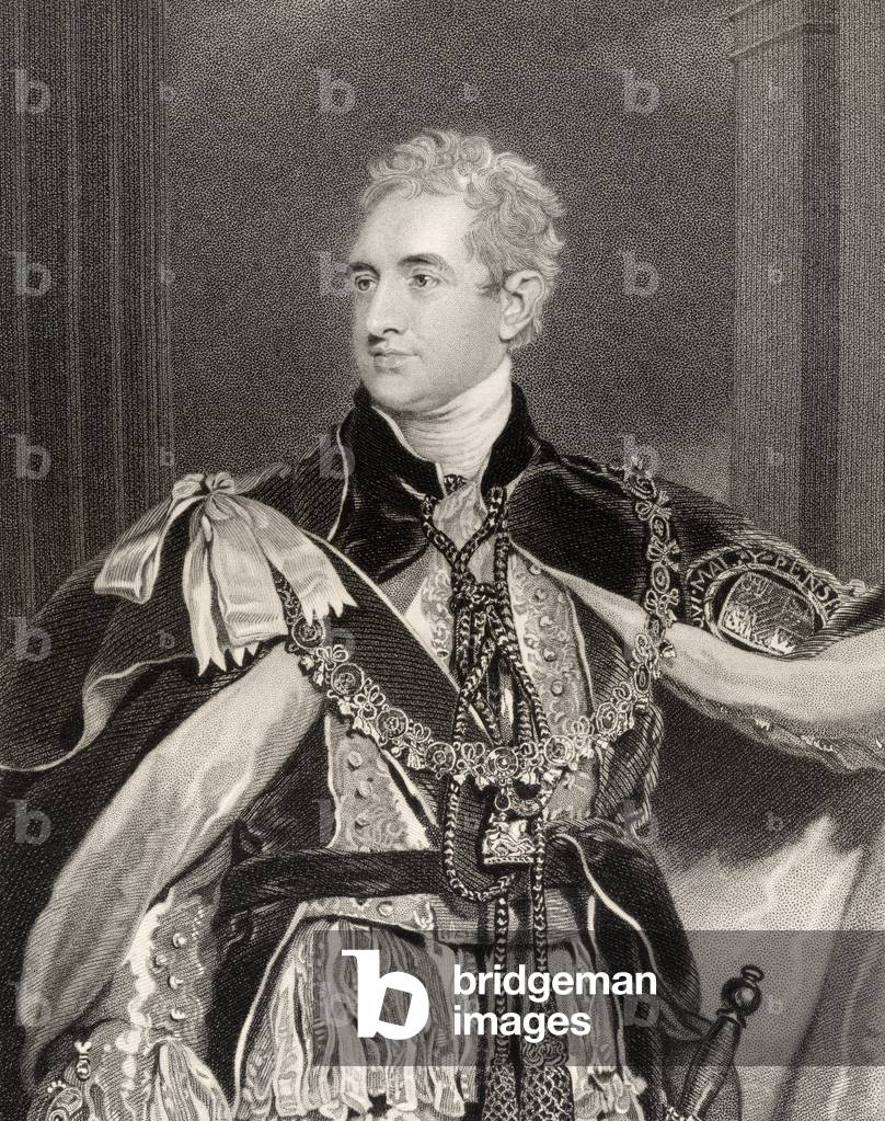 Robert Stewart Lord Castlereagh, 2nd Marquess of Londonderry, engraved by G. Adcock, from 'National Portrait Gallery', published c.1835 (litho)