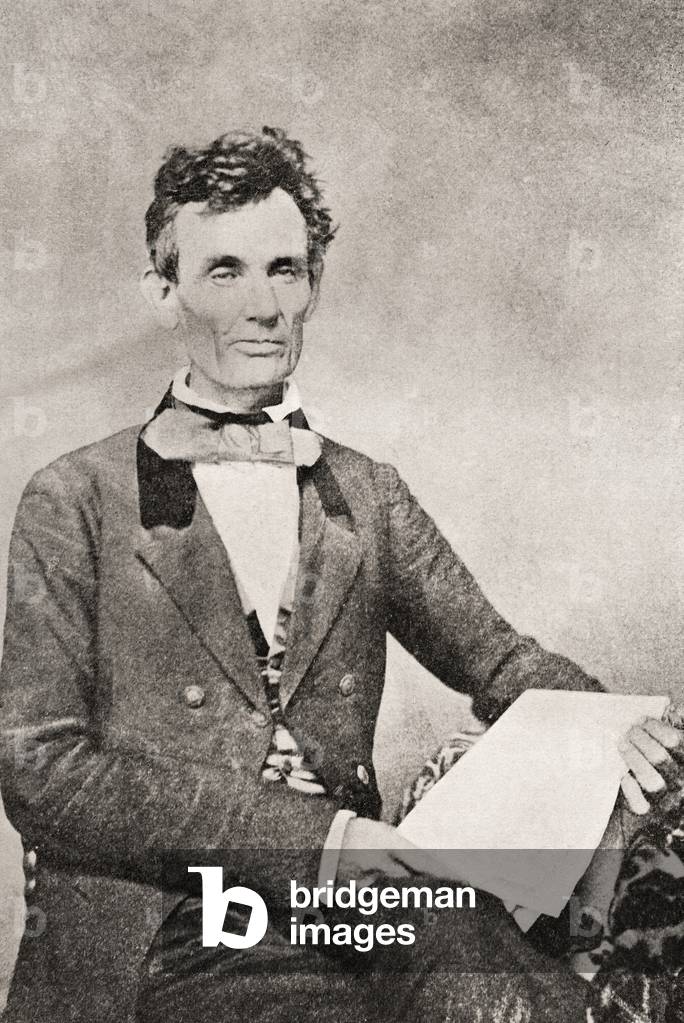Abraham Lincoln, 1809 - 1865, seen here in 1854.  16th President of the United States of America.