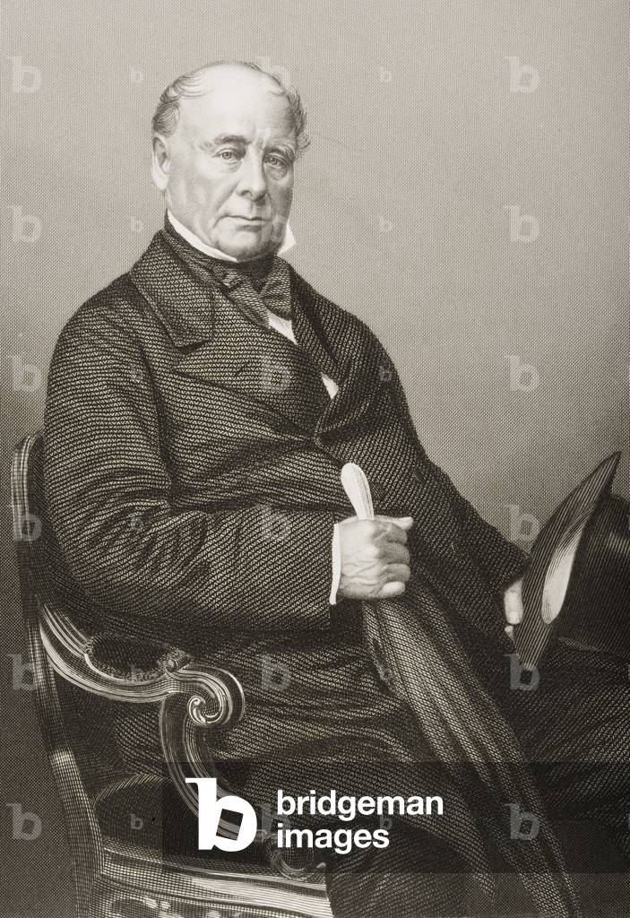 Thomas Chandler Haliburton (1796-1865) engraved by D.J. Pound from a photograph, from 'The Drawing-Room of Eminent Personages, Volume 2', published in London, 1860 (engraving)