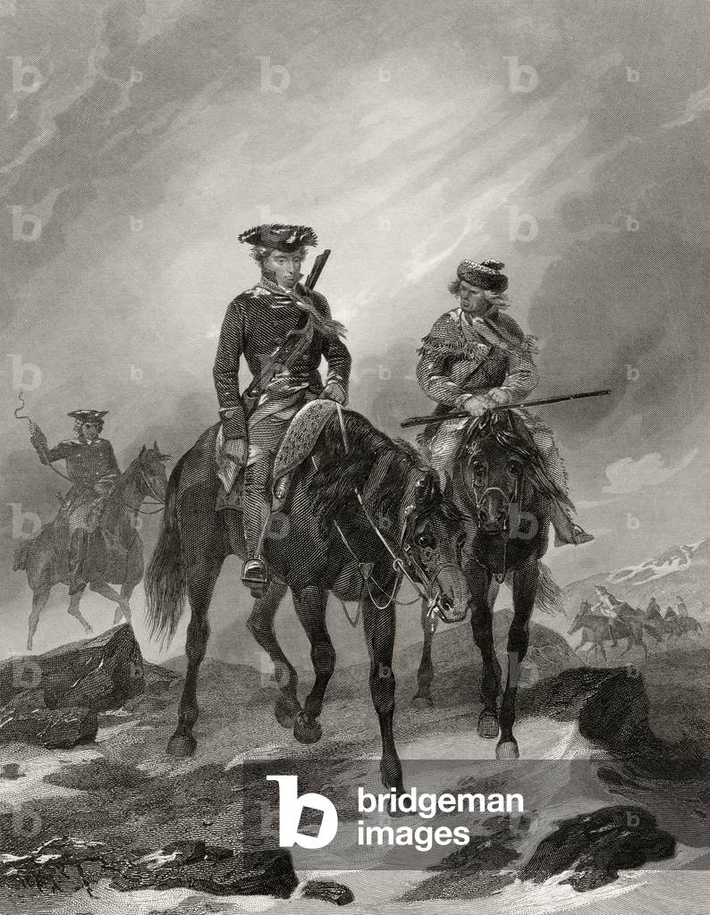 George Washington on his mission to Ohio in 1754, from 'Life and Times of Washington', Volume I, published 1857 (litho)