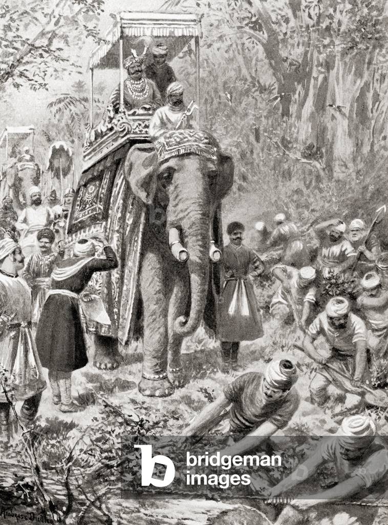 An inspection of Sher Shah Suri's Great North Road, (now The Grand Trunk Road), from Hutchinson's History of the Nations, pub.1915