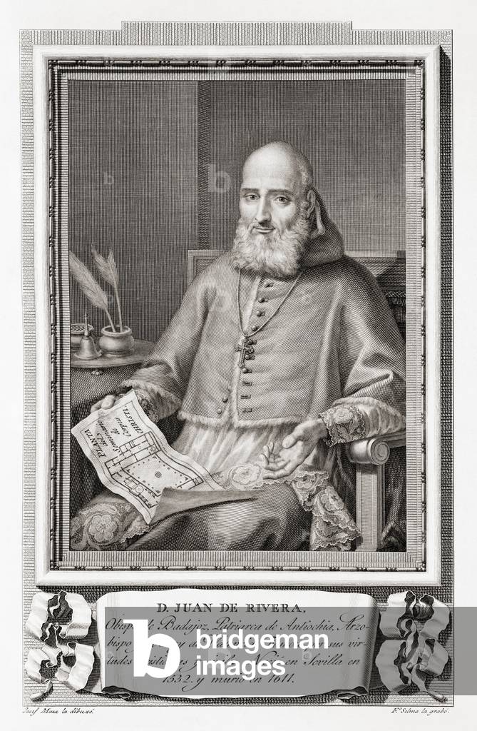 Saint Juan de Ribera, after an etching in Retratos de Los Españoles Ilustres, Madrid, Spain, pub. 1791