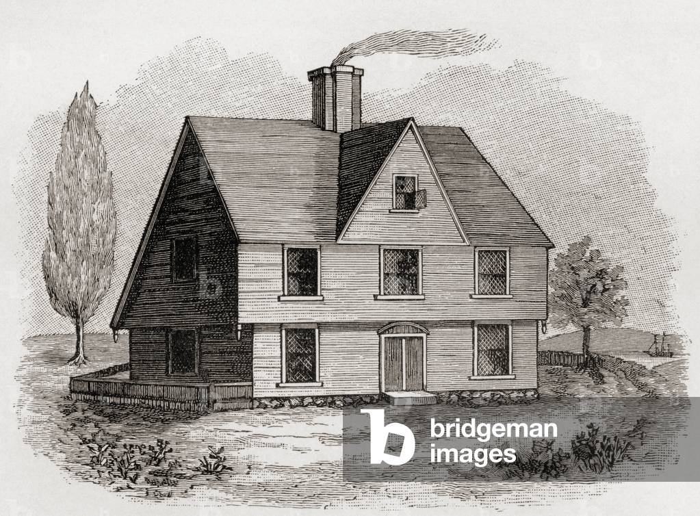 Allyn House, New Plymouth, North America, from 'A Short History of the English People' by J. R. Green, published in 1893 (litho)