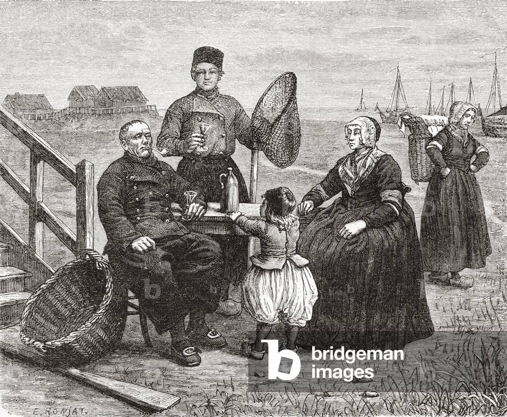 A family from Urk, Flevoland, the Netherlands in the 19th century, when Urk was still an island.