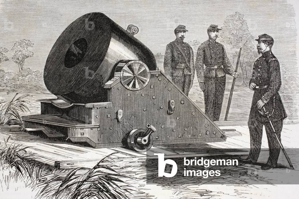 Mortar firing 13 inch diameter balls and weighing 17,000 pounds, from El Museo Universal, pub. Madrid 1862