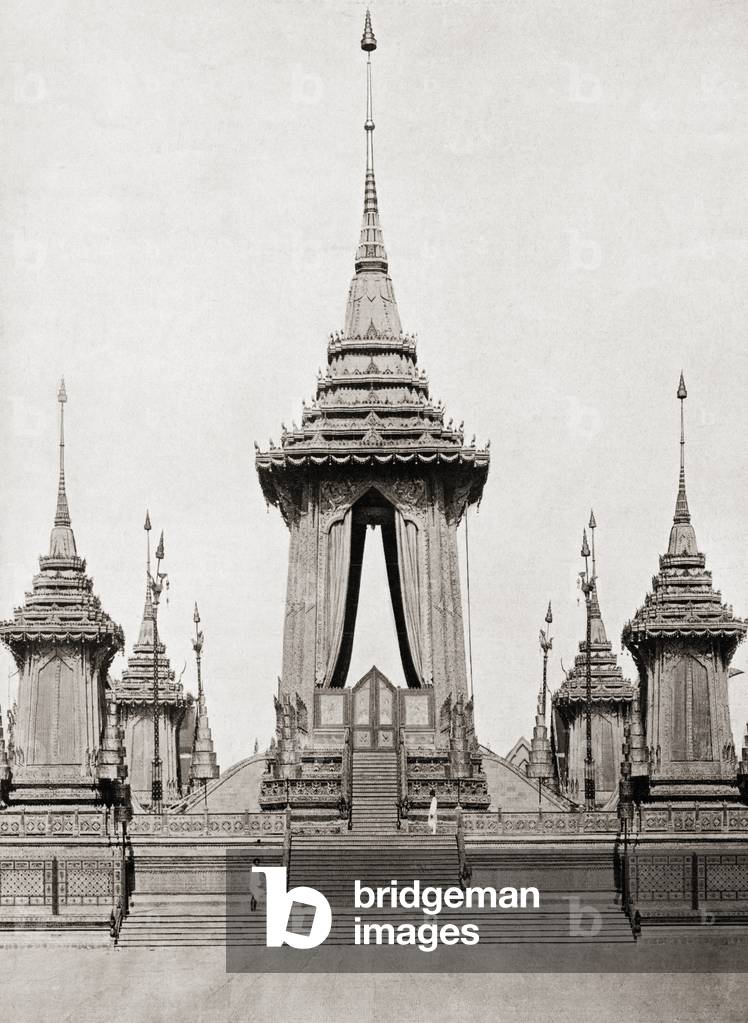 The funeral pyre of King Chulalonkorn at Bangkok, Thailand.