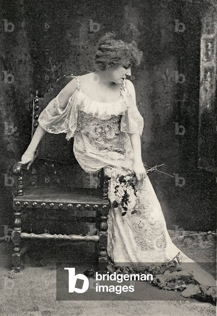 Sarah Bernhardt (1844-1923) in 'Camille' (litho)