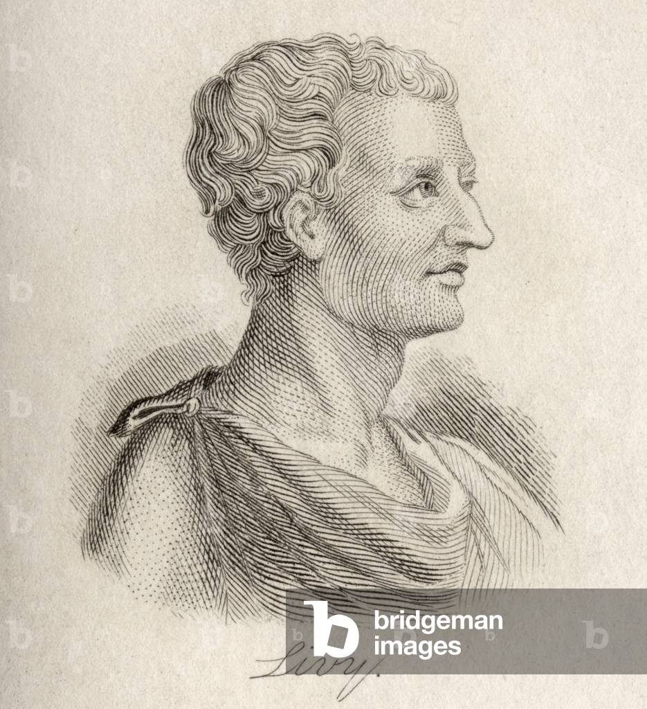 Titus Livius, aka Livy 59BC-17AD. Roman historian. Author of the History of Rome.Engraved by J.W.Cook.