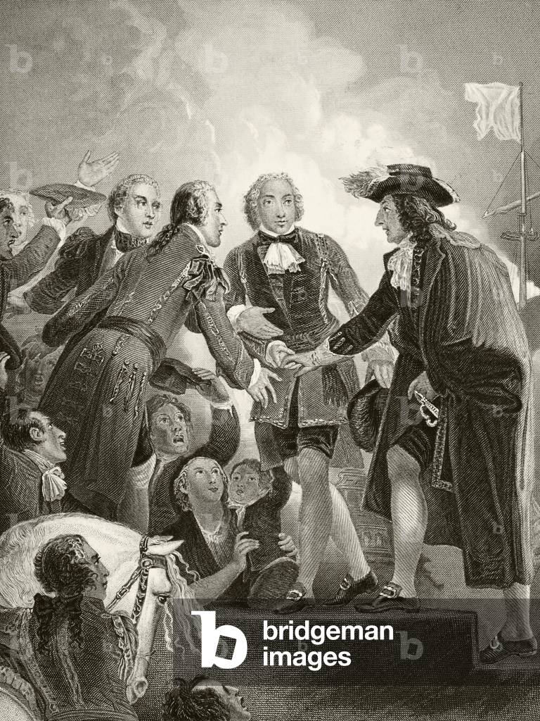 William III of Orange landing in Brixham with his Dutch army on 5 November 1688, from 'The National and Domestic History of England' by William Hickman Smith Aubrey (1858-1916) published London, c.1890 (litho)