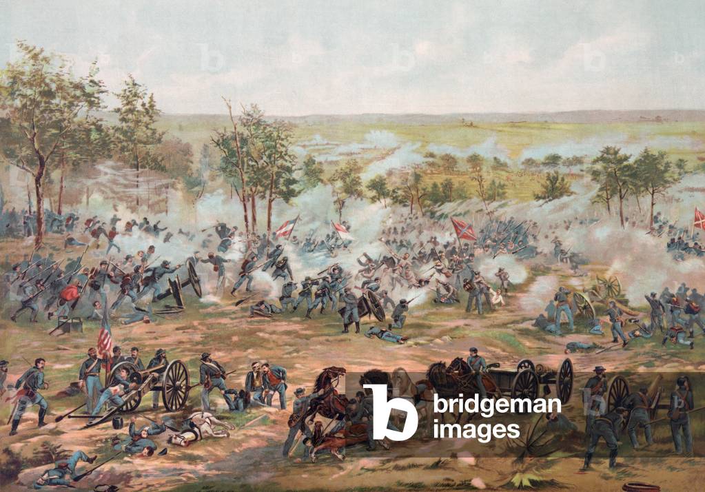 The Battle of Gettysburg (colour litho)