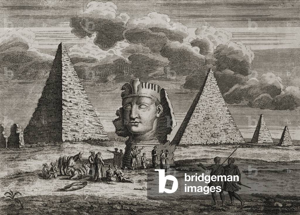 The Pyramids and Sphinx at Giza, Egypt, c.1725 (engraving)