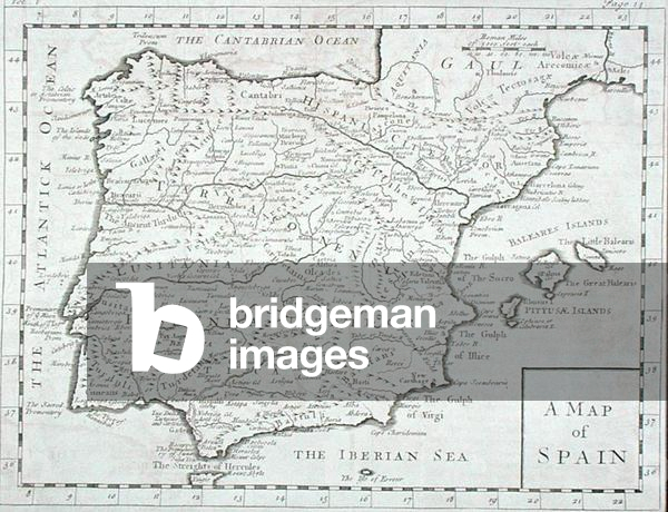 Map of Spain and Portugal, late 18th century (engraving)