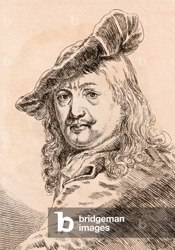 Gerard Dou, illustration from '75 Portraits Of Celebrated Painters From Authentic Originals', published in London, 1817 (engraving)