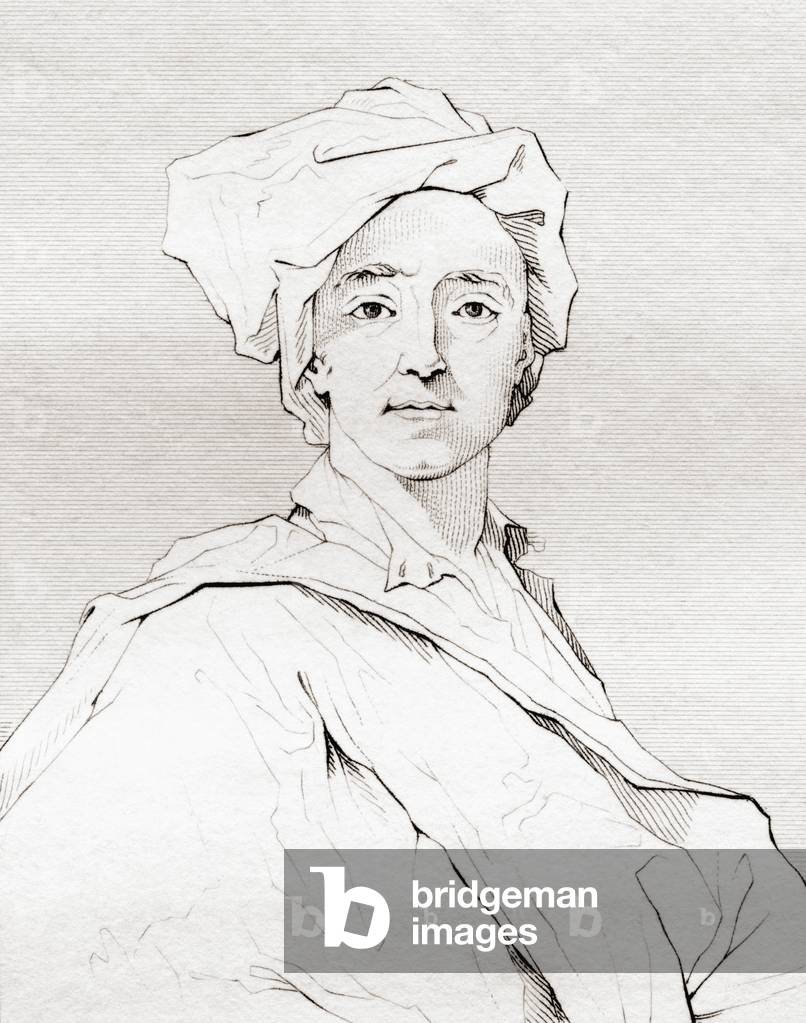 Hyacinthe Rigaud, 1659 – 1743.  French baroque painter.  From The Historic Gallery of Portraits and Paintings, published 1808.
